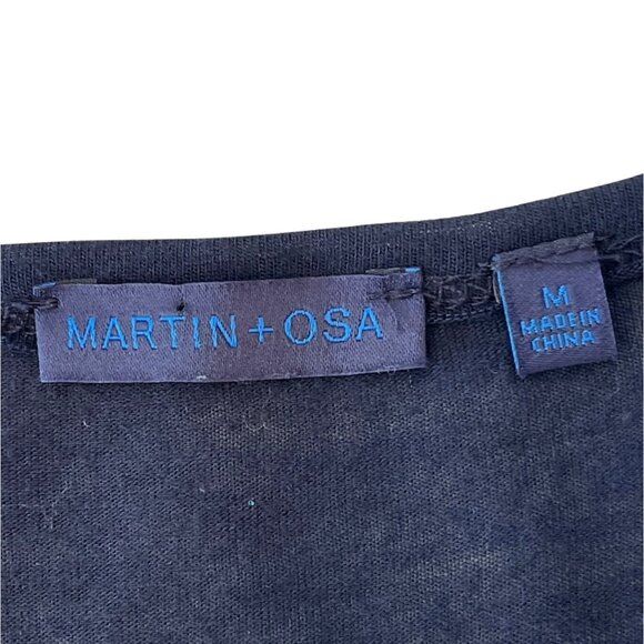 Martin + Osa Womens Black Short Sleeve Tunic Top W/ Pockets Size M 87m - Picture 3 of 11